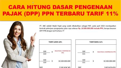 cara menghitung dpp yang sudah termasuk ppn